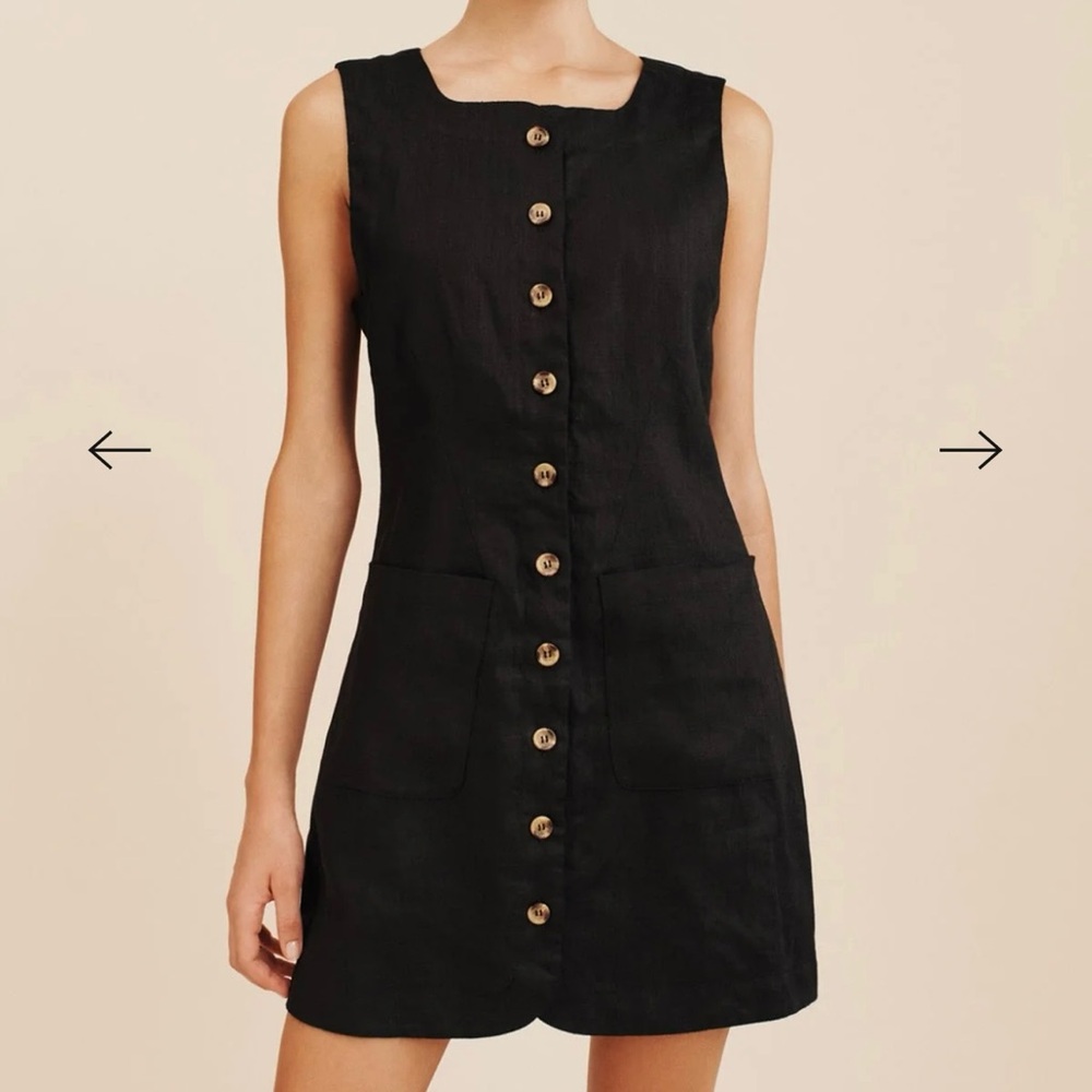 POSSE Black Emma Vest Horn Button Mini Dress XS